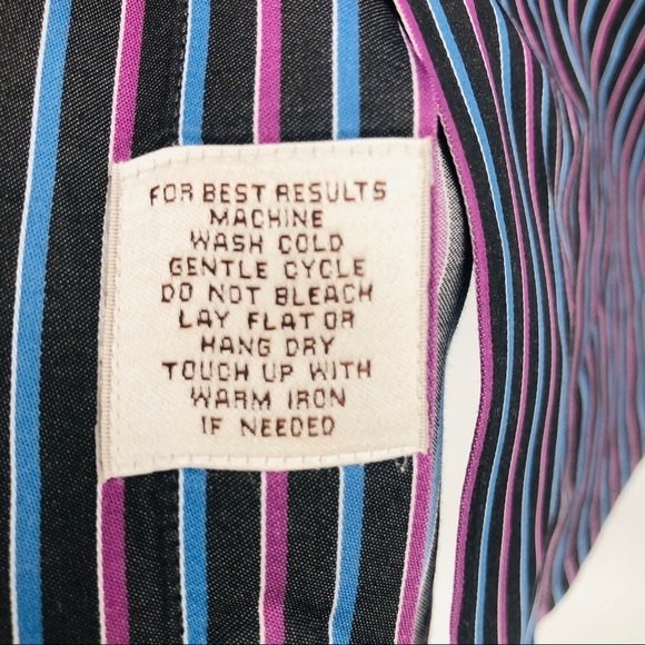 Peter‎ Millar black/purple Striped Button down L - Picture 4 of 9